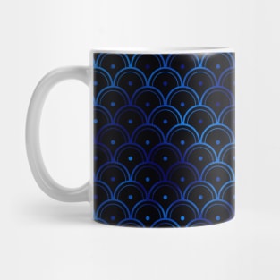 Dotted Scales in Black and Classic Blue Vintage Faux Foil Art Deco Vintage Foil Pattern Mug